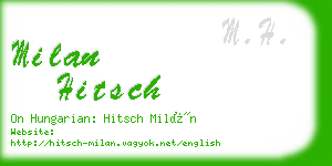 milan hitsch business card